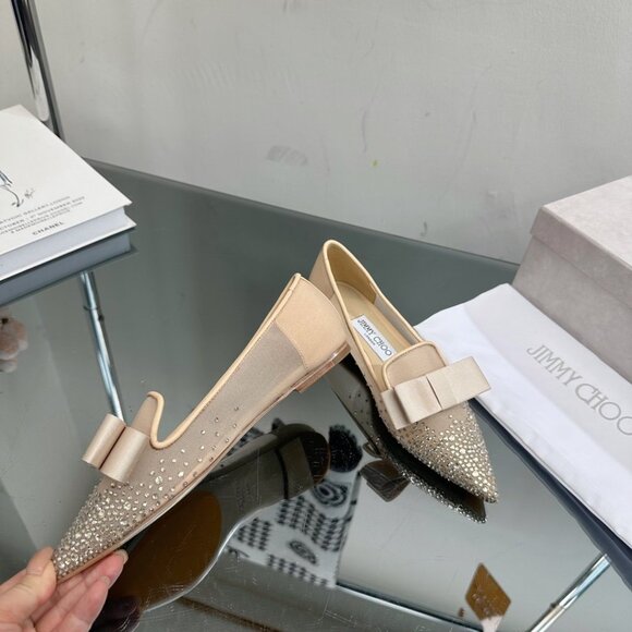 Jimmy Choo2022ss new spring and summer mesh hot diamond series flat shoes - Picture 6 of 9